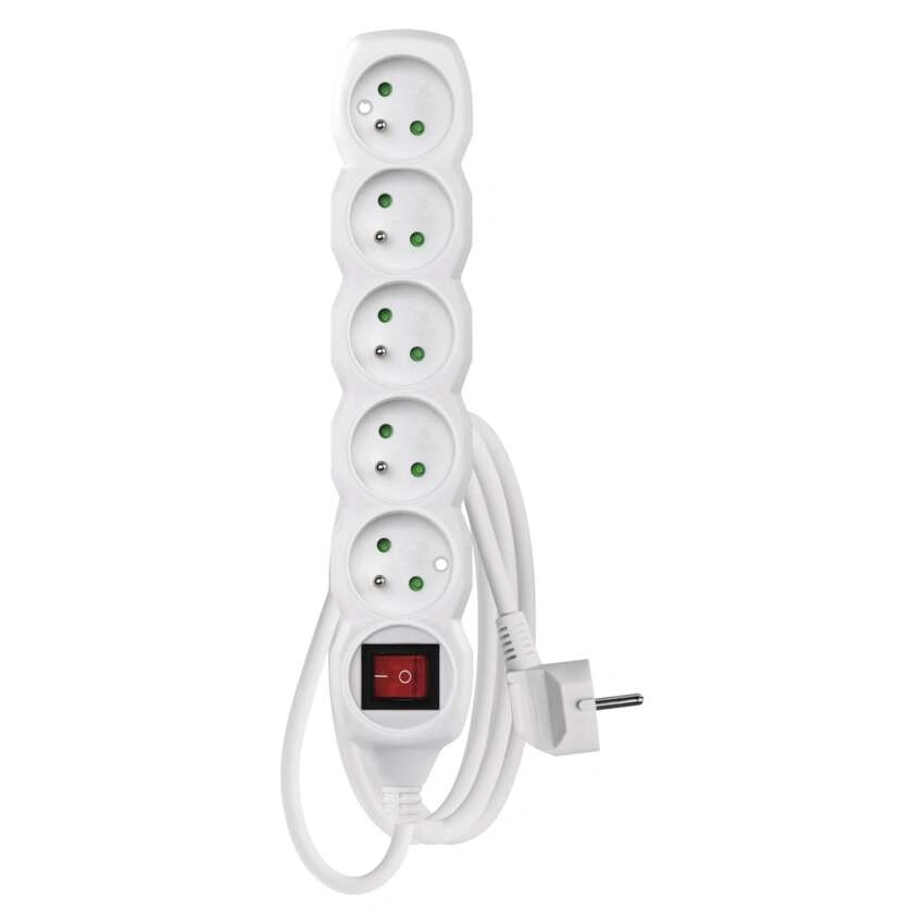 Przedłużacz 5x(2P+Z) 2mb z wyłącznikiem [5/10]