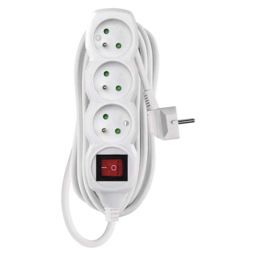 Przedłużacz 3x(2P+Z) 5mb z wyłącznikiem [5/15]