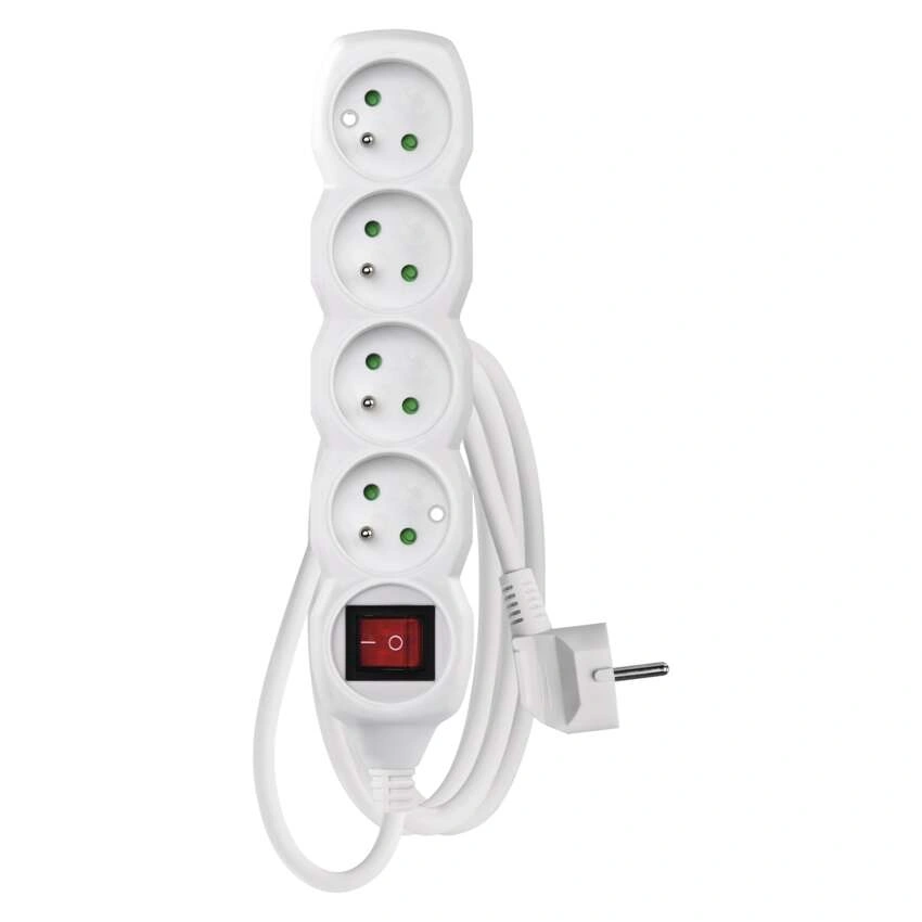 Przedłużacz 4x(2P+Z) 2mb z wyłącznikiem [5/10]