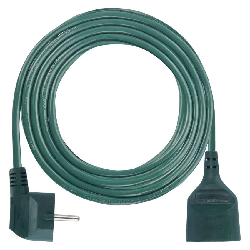 Przedłużacz 5m / 1 gniazdo / zielony / PVC / 1mm2