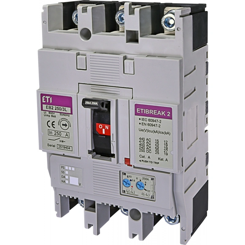 EB2 250/3L 250A 3p wyłącznik mocy 3P, 25kA, wyzw. TM