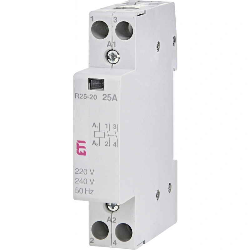 R25-20 230V Stycznik modułowy 25A 2 styki zwierne (1 mod. 2 bieg.)