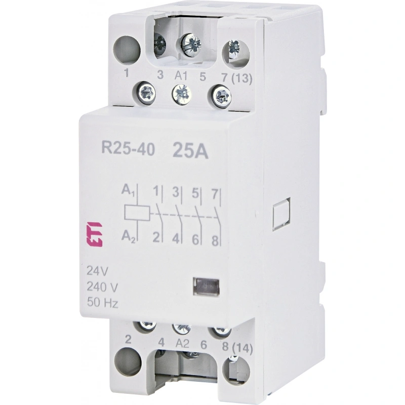 R25-40 24V Stycznik modułowy 25A 4 styki zwierne (2 mod. 4 bieg.)