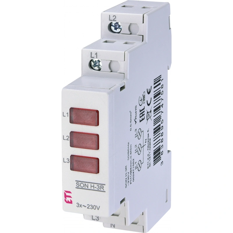 SON H-3R Sygnalizator obecności napięcia - Lampka (3 x czerwona LED)