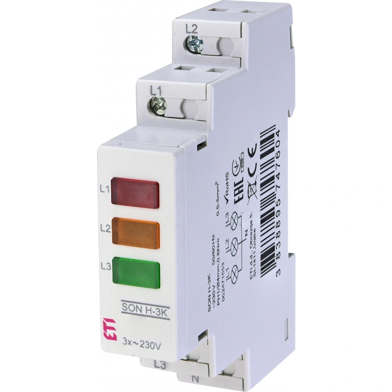 SON H-3K Sygnalizator obecności napięcia - Lampka (3 kolory LED)