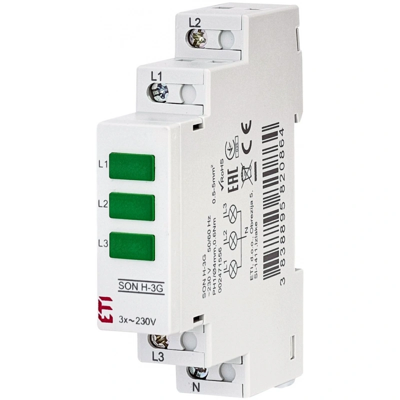 SON H-3G Sygnalizator obecności napięcia - Lampka (3 x zielona LED)