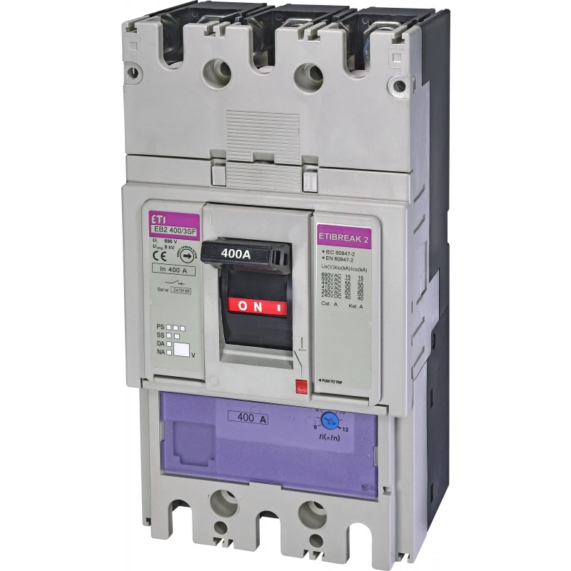 EB2 400/3SF 400A 3p wyłącznik mocy 3P, 36kA, wyzw. TM (regulacja magnetyczna)