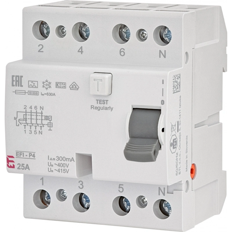 EFI6-P4 AC 25/0,03 wyłącznik różnicowoprądowy - 6 kA