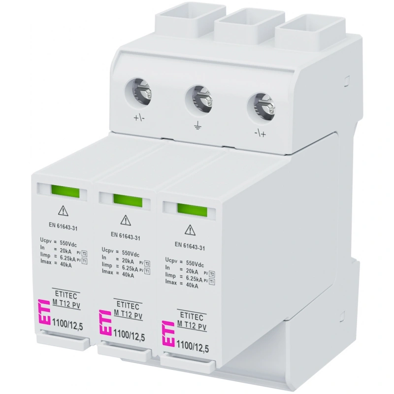 ETITEC M T12 PV 1100/12,5 Y RC Ogranicznik przepięć T1, T2 (B, C) - do systemów PV