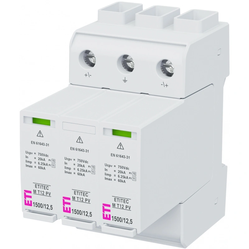 ETITEC M T12 PV 1500/12,5 Y Ogranicznik przepięć T1, T2 (B, C) - do systemów PV