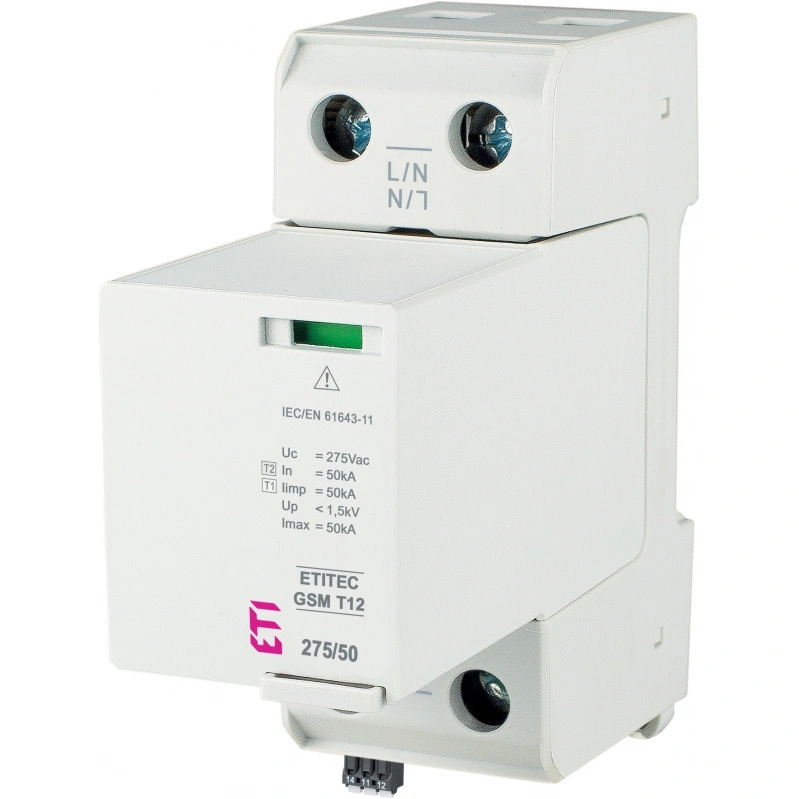 ETITEC GSM T12 275/50 1+0 Ogranicznik przepięć T1, T2 (B, C) - iskiernik