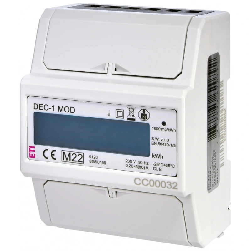 DEC-1MOD Wskaźnik zużycia energii 1-fazowy z modbus