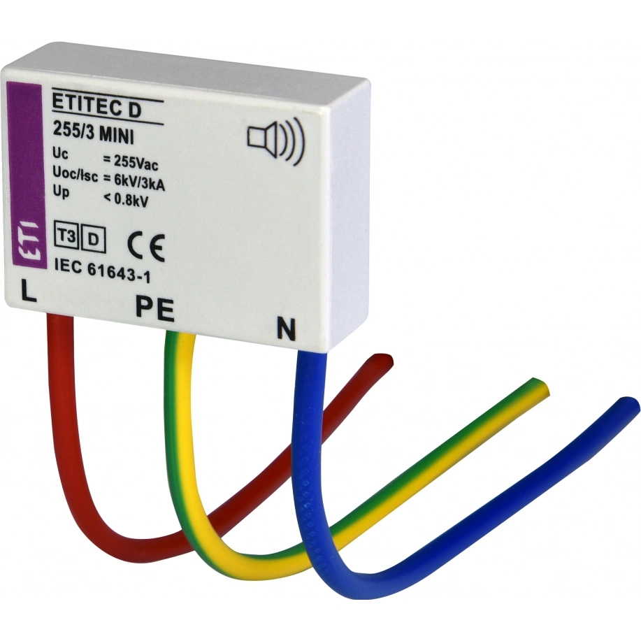 ETITEC D 255/3 MINI Ograniczniki przepięć Typ3 (D) - do montażu w puszce instalacyjnej