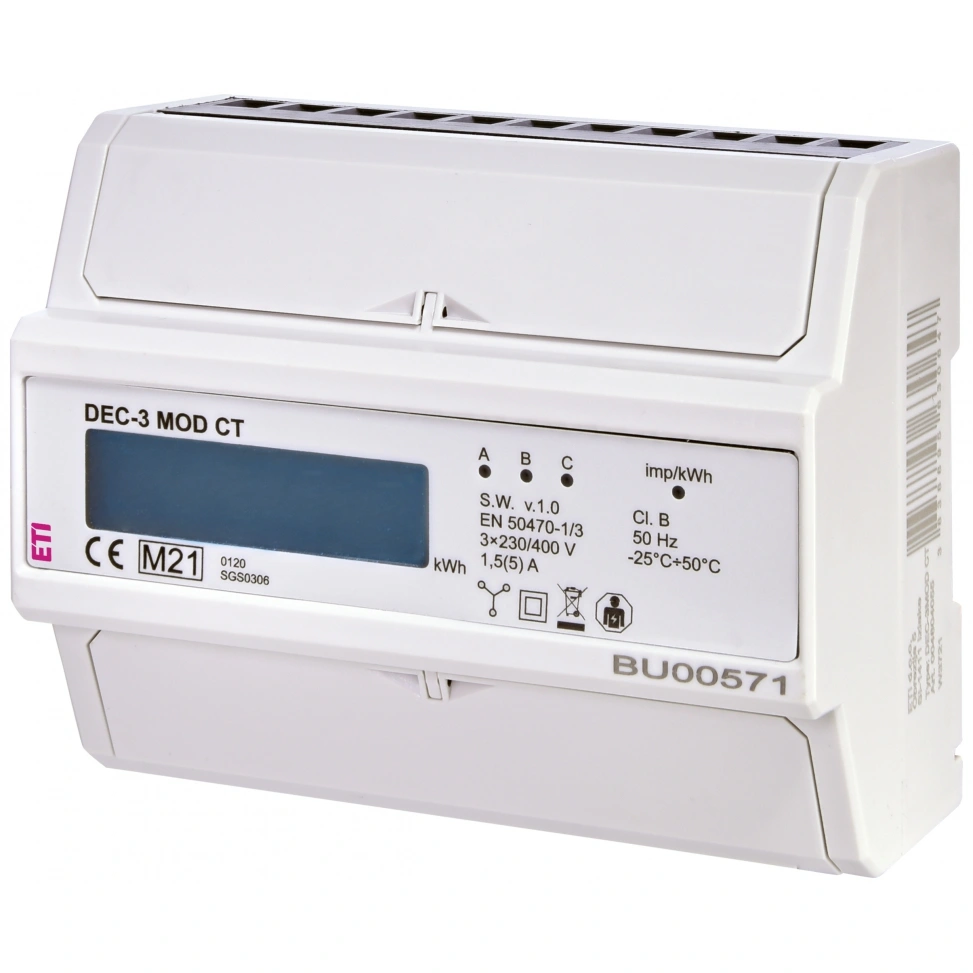 DEC-3MOD CT Wskaźnik zużycia energii 3-fazowy z modbus