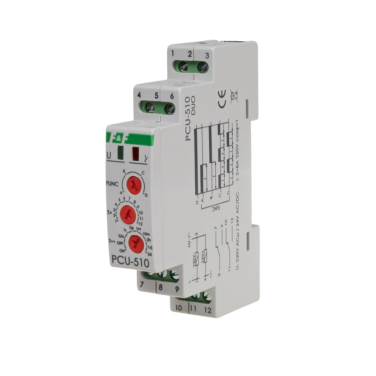 Przekaźnik czasowy PCU 510 DUO 24VAC/DC 230V AC 2x8A