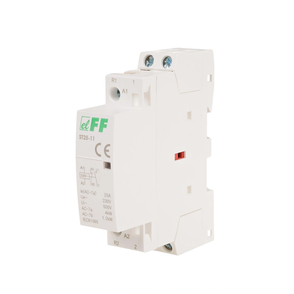Stycznik modułowy, styki 1NO+1NC, I=25A, nap. cewki U=230V AC, 1 moduł