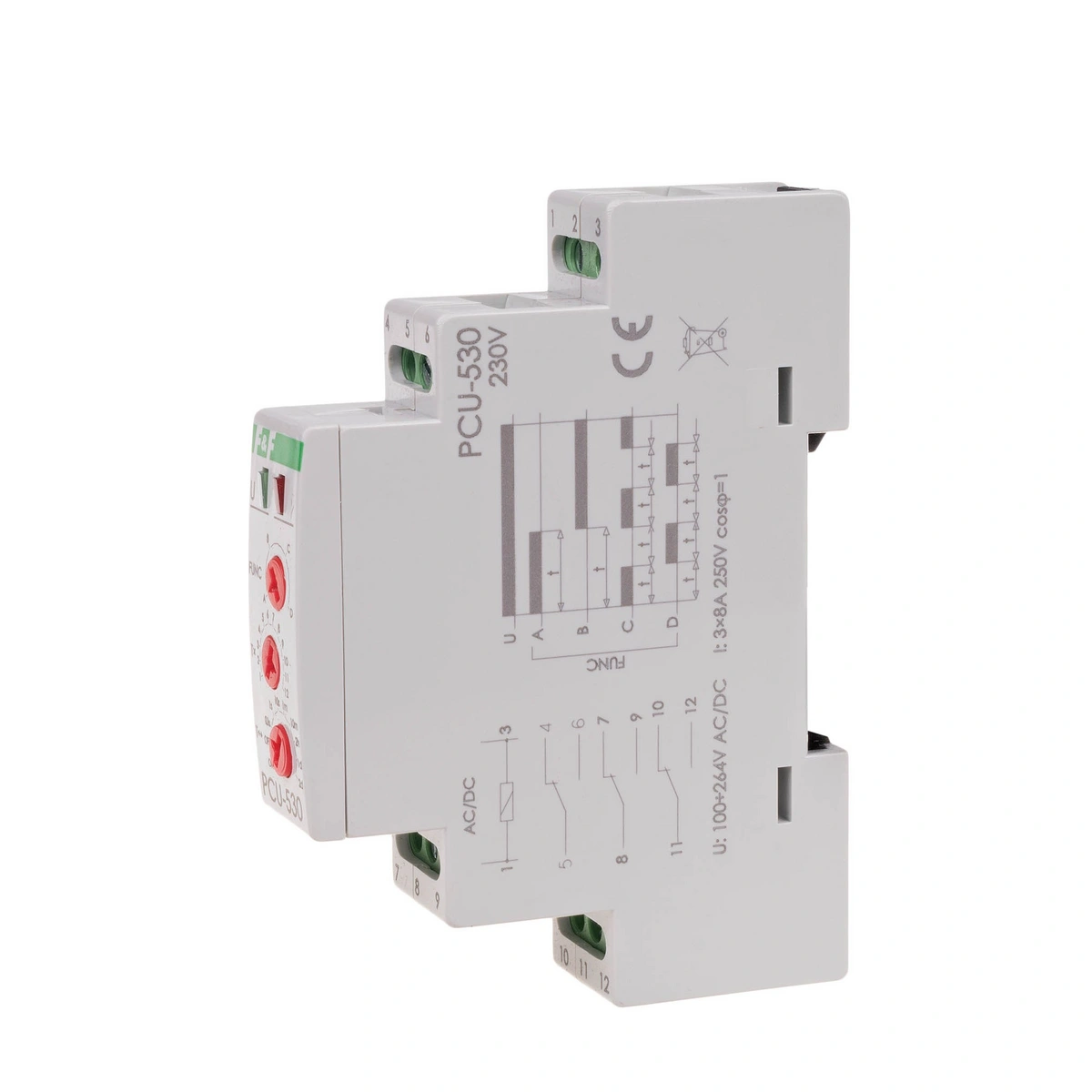 Przekaźnik czasowy uniwersalny 3P 8A 0,1s-576h 100-264V AC/DC wielofunkcyjny