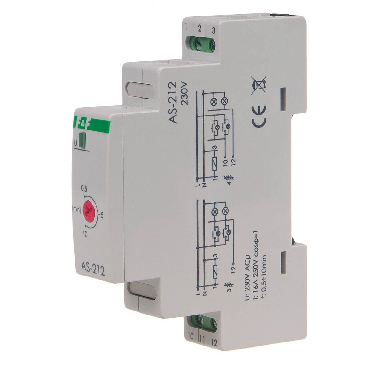 Automat schodowy 230/16A szyna 1mod