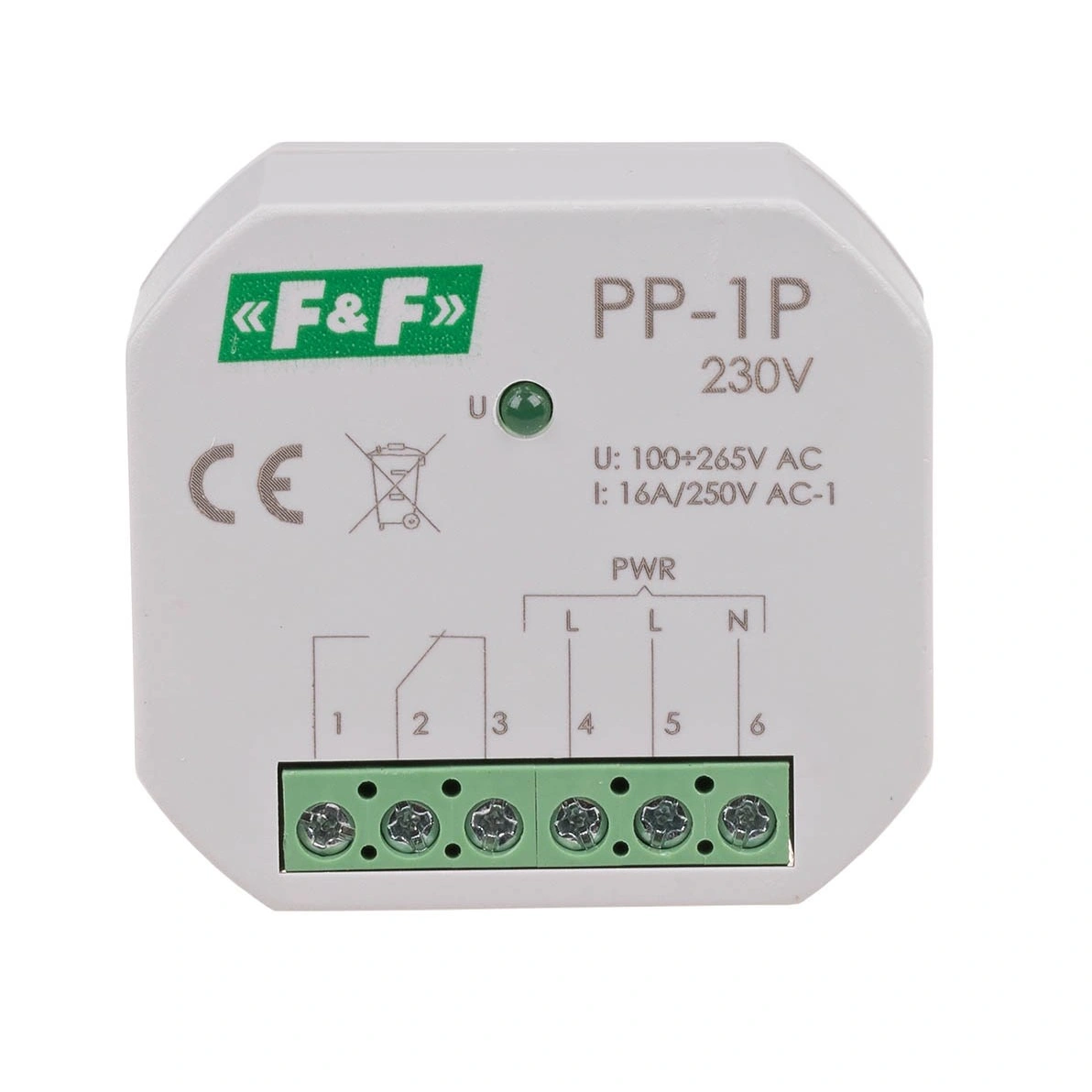 Przekaźnik elektromagnetyczny, 1P 16A, montaż podtynkowy, 230V
