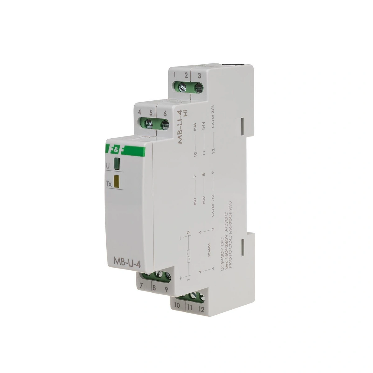 Licznik impulsów z wyjściem MODBUS RTU, 4-kanałowy, 1 moduł MAX-MB-LI-4LO