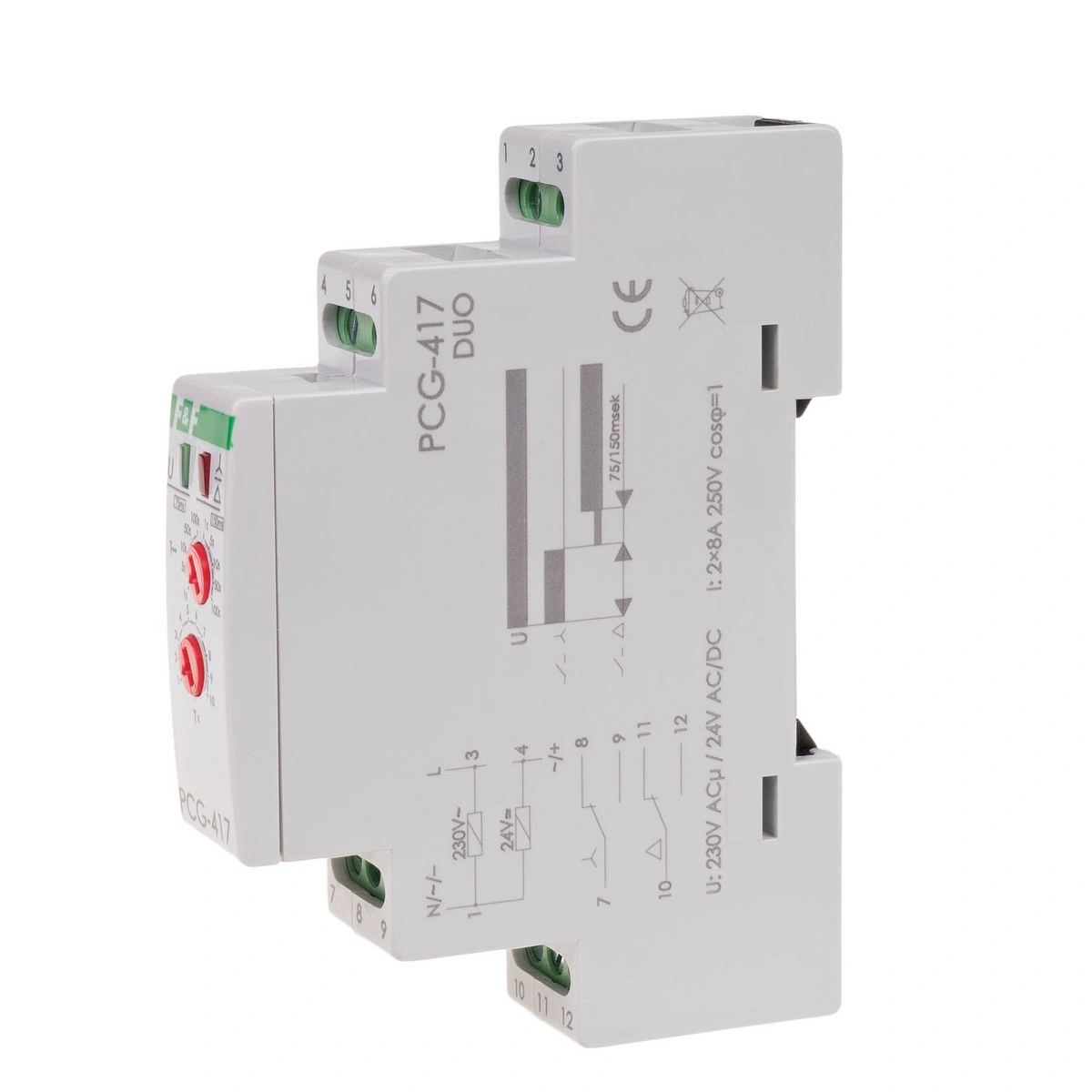 Przekaźnik czasowy PCG-417 230VAC 24V(gwiazda-trójkąt)