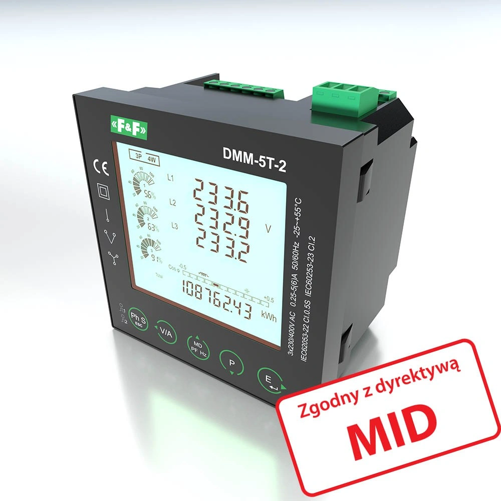 Multimetr panelowy z komunikacją Modbus RTU MID