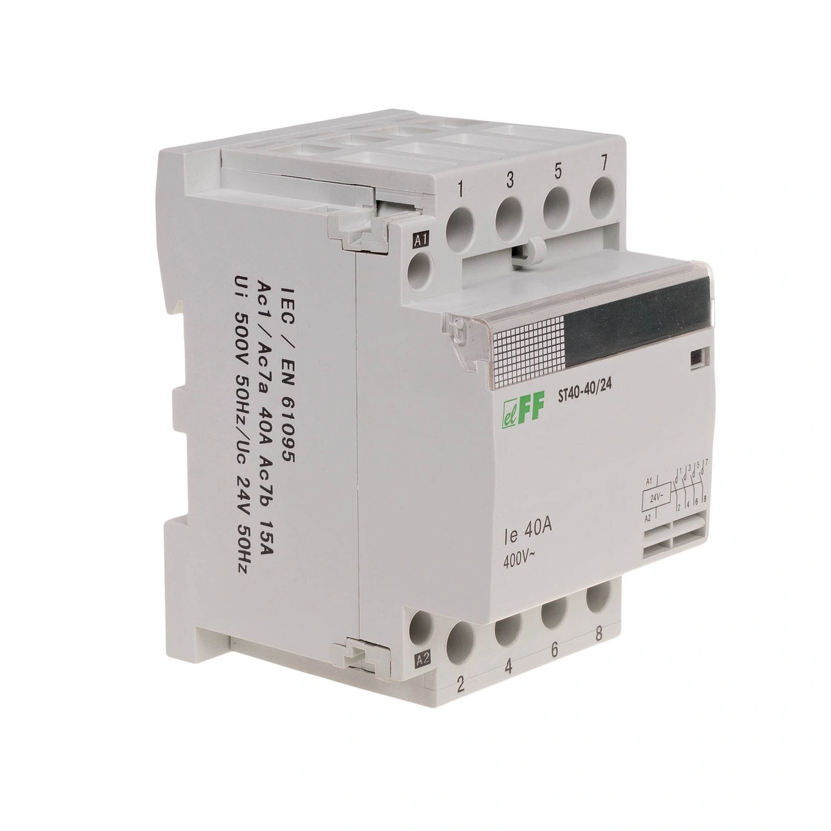 Stycznik modułowy, montaż na szynie, styki 4NO, 40A ST40-40-24V