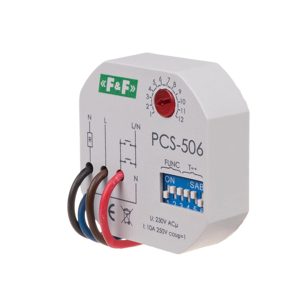 Przekaźnik czasowy 8-funkc.10A/230V