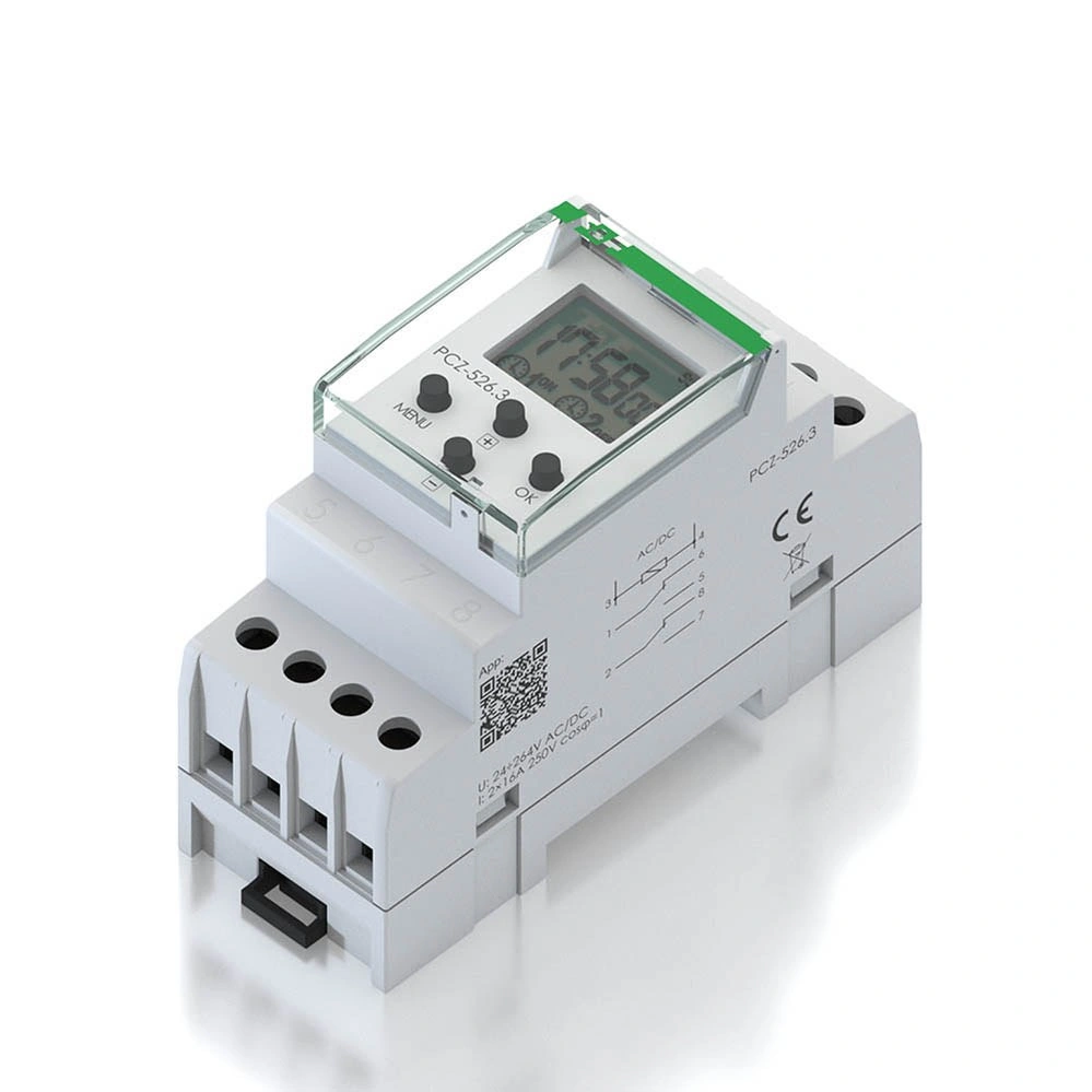 Zegar sterujący 24-264V AC/DC astronomiczny, dwukanałowy z przerwą nocną, 2x1P, I=2x16A, 24÷264V AC/DC, 2 moduły