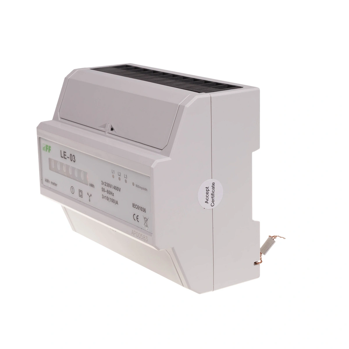 Licznik energii 3-faz.3x230V/400V 7-mod szyna 3x10A(max100A) F&F