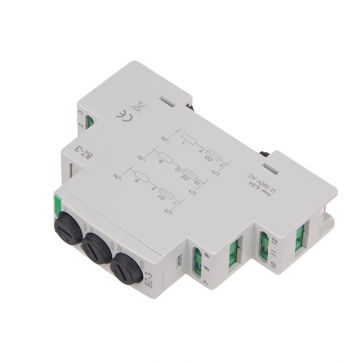 Gniazda bezp.3szt szyna 1-mod.