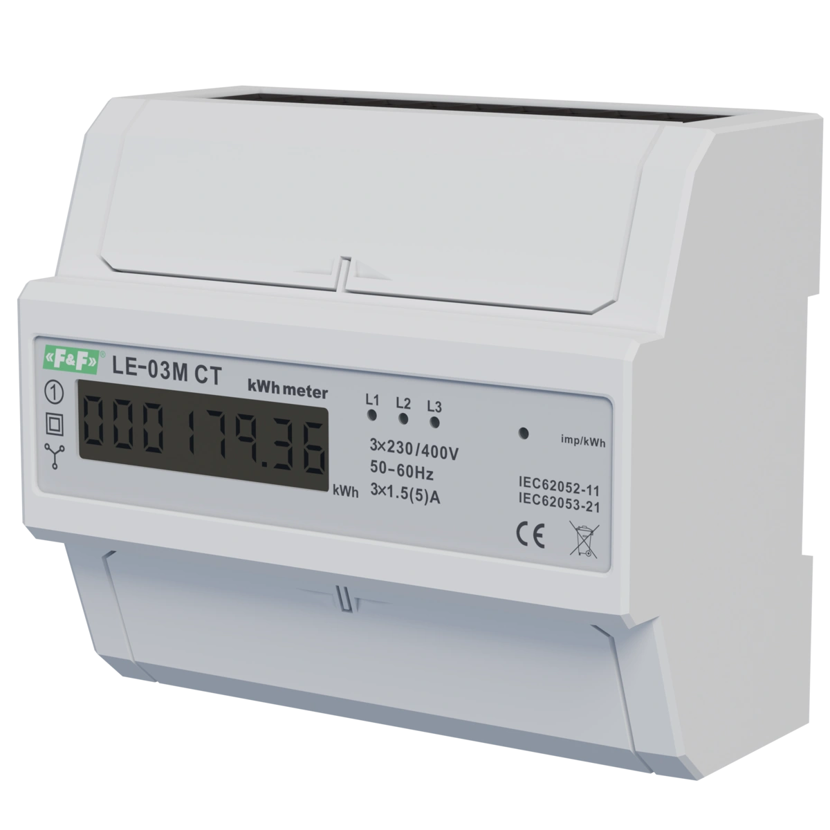 licznik energii elektrycznej - trójfaz. z programowalną przekładnią, RS-485 MODBUS, LCD, kl.1