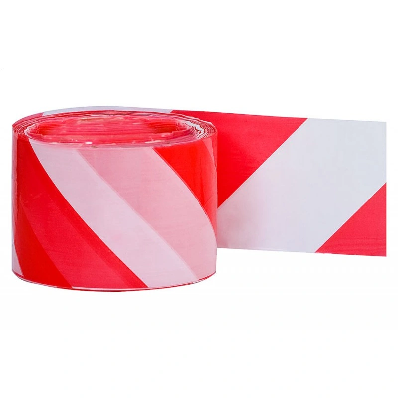 Folia ostrzegawcza biało - czerwona szerokość 80mm, grubość 0,05mm