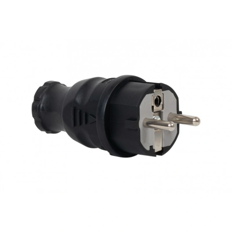 wtyczka gumowa NOVA 16A 230V czarna IP44