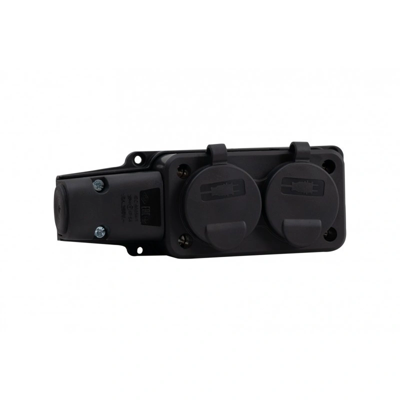 Listwa gumowa 2x230V 16A czarna IP54