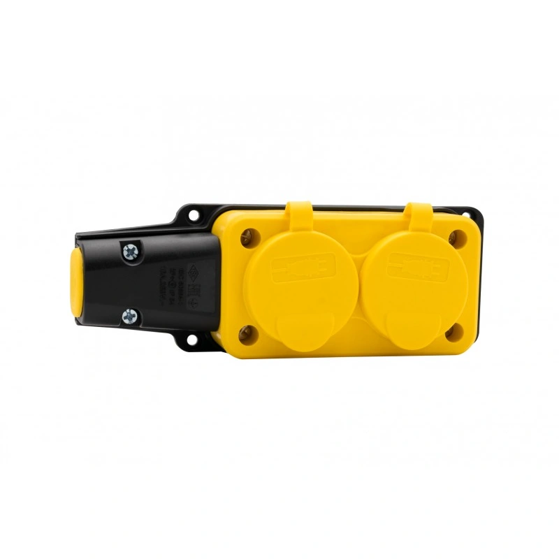 Listwa gumowa 2x230V 16A żółta IP54