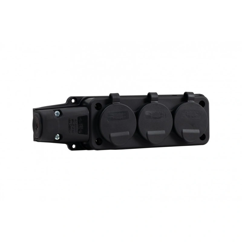 Listwa gumowa 3x230V 16A czarna IP54