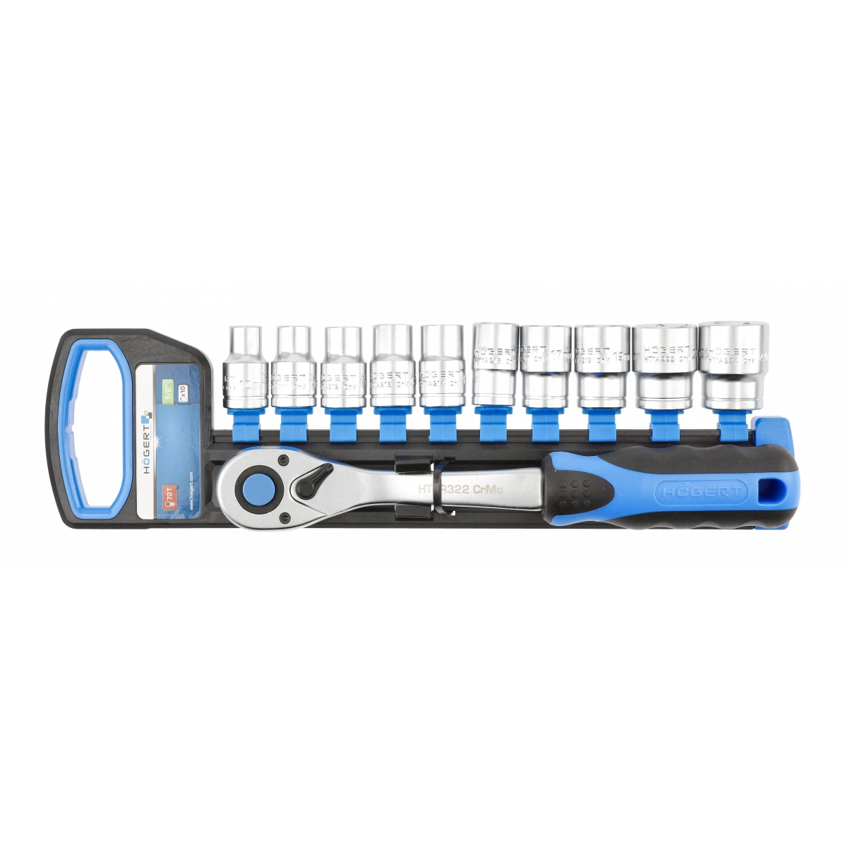 Grzechotka 1/2, 72 zęby z zestawem nasadek"
