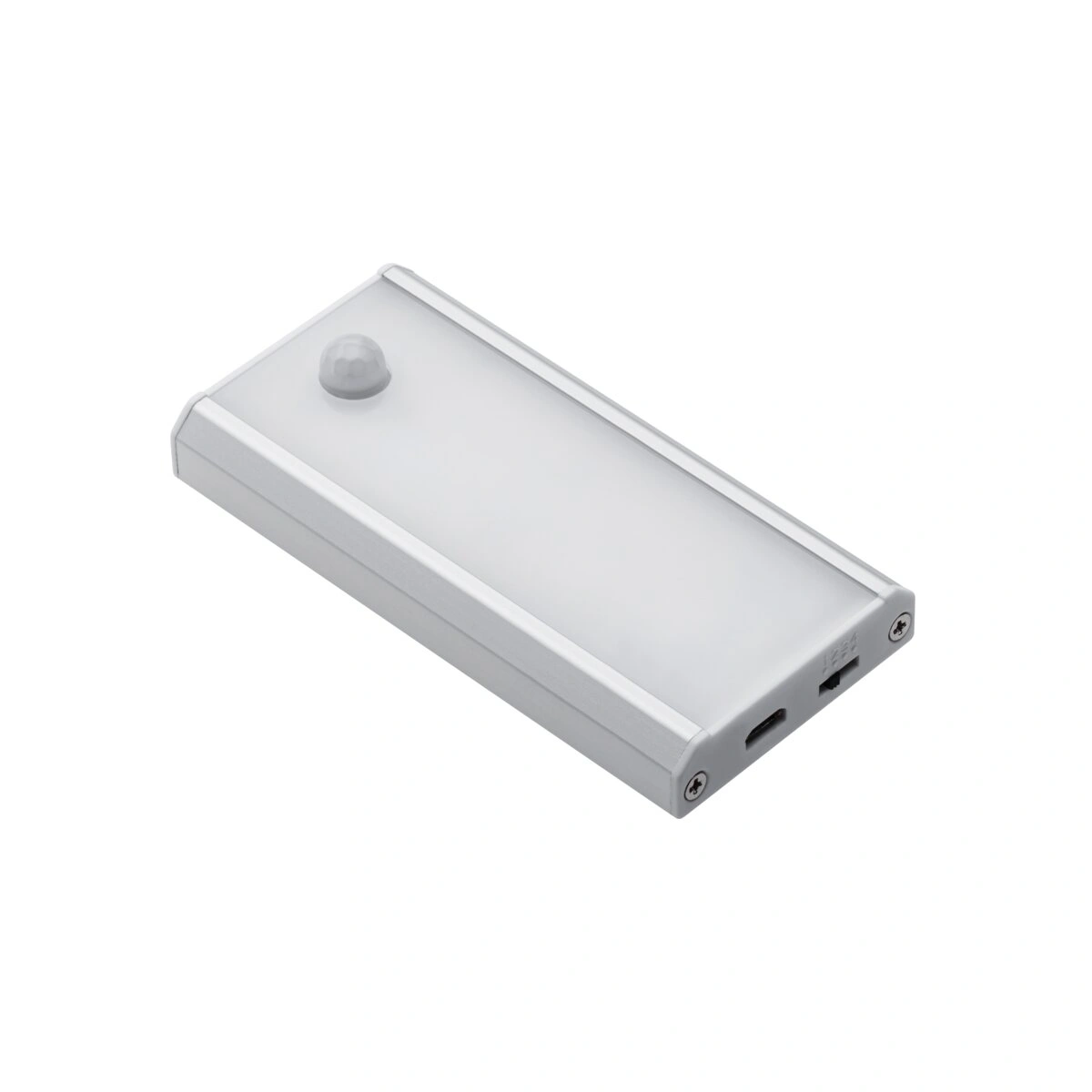 oprawa LED bezprzewodowa COMA PIR 1W 40-50lm IP20 (ładowana przez port USB) z przewodem USB 0,5m, aluminium, biały neutralny