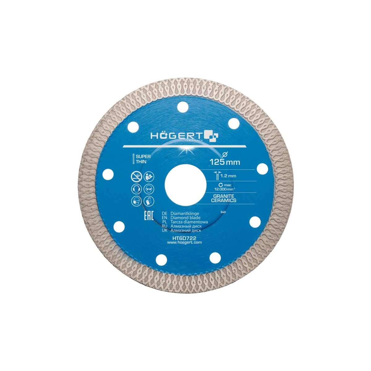 Tarcza diamentowa 125mm, do ceramiki HT6D722
