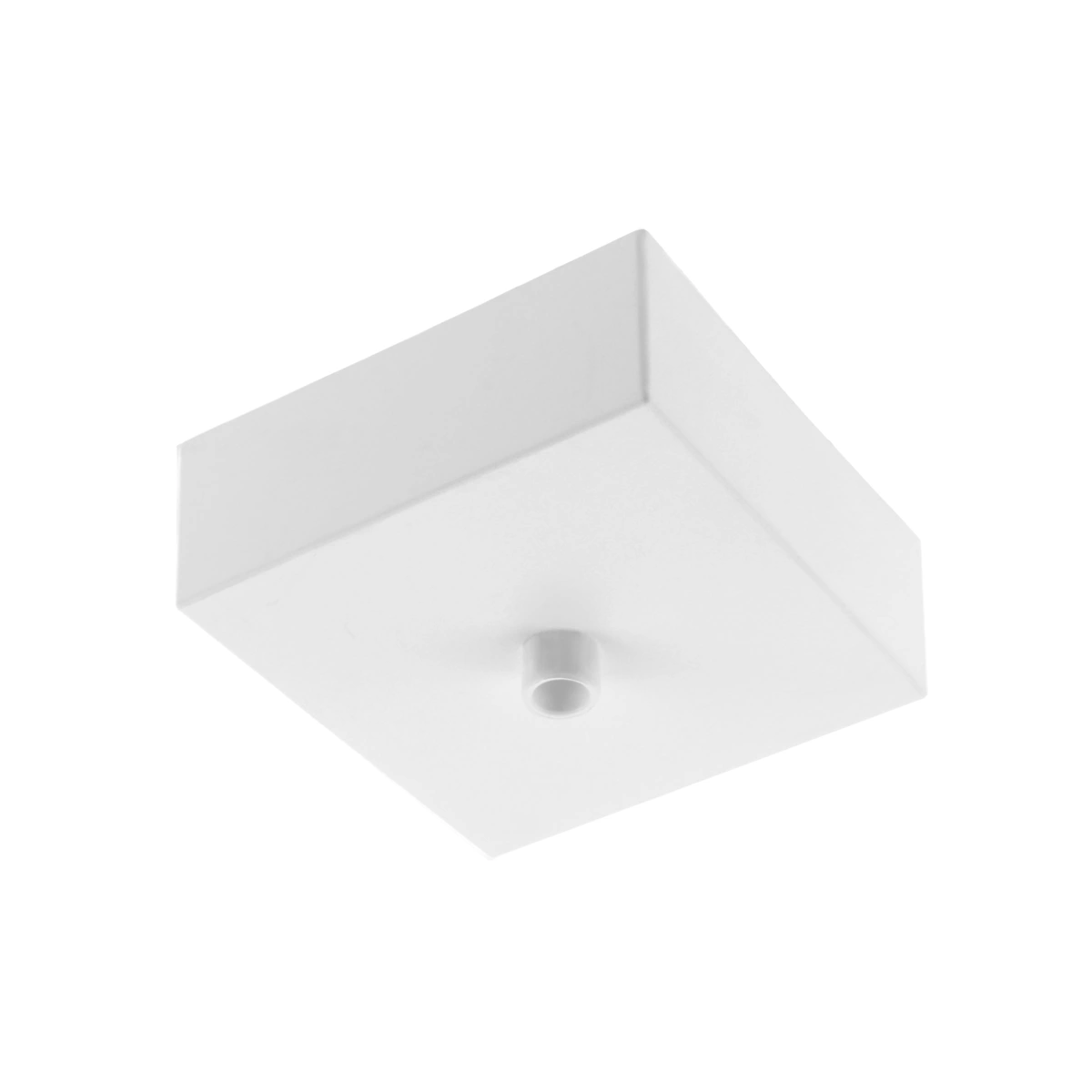 Osłona sufitowa aluminiowa kwadratowa ze złączką zaciskową i uziemieniem [80x80x28mm] IP20, biały