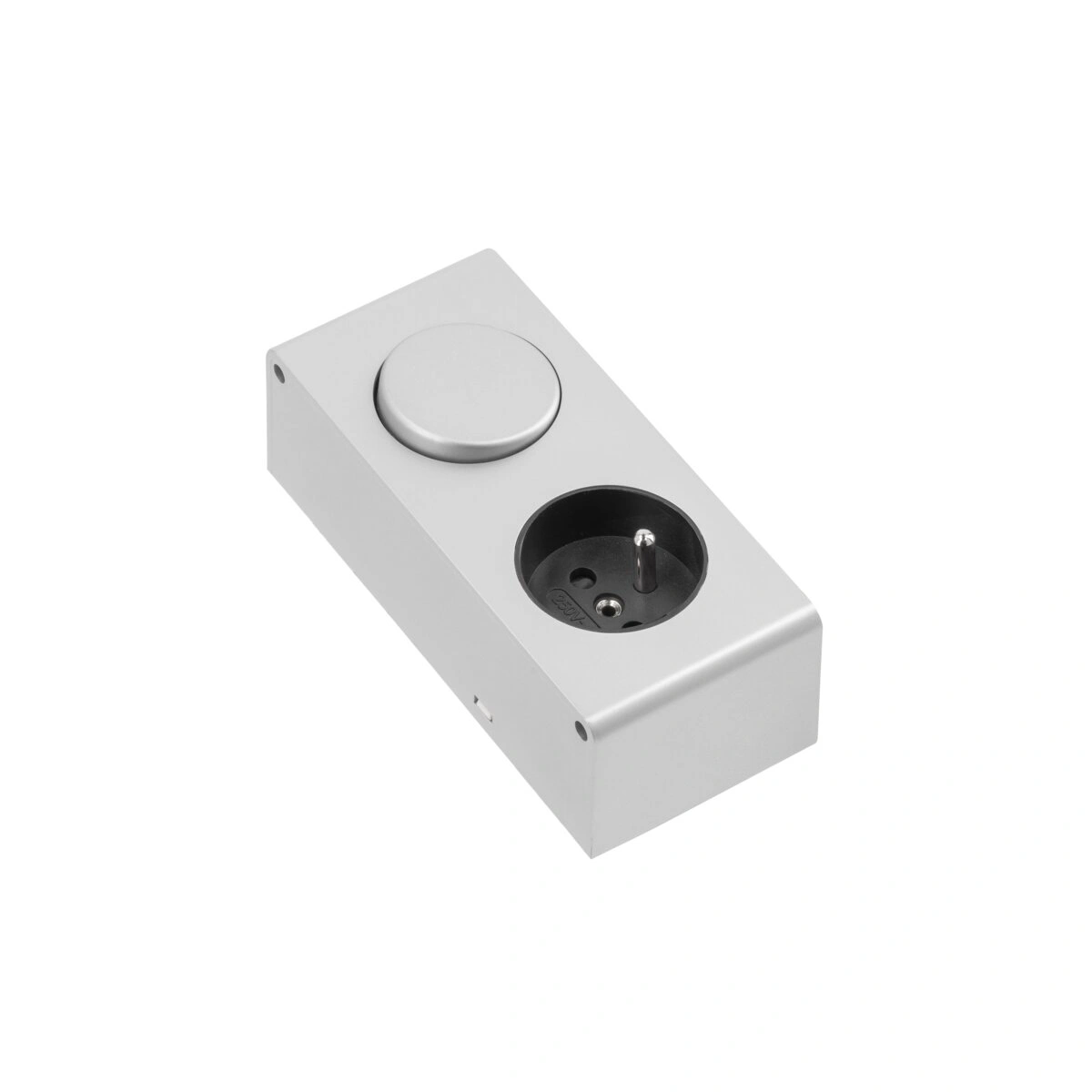 Przedłużacz biurkowy BOX 1xSCHUKO+łącznik pojedyńczy, IP20, aluminium [bez przewodu]