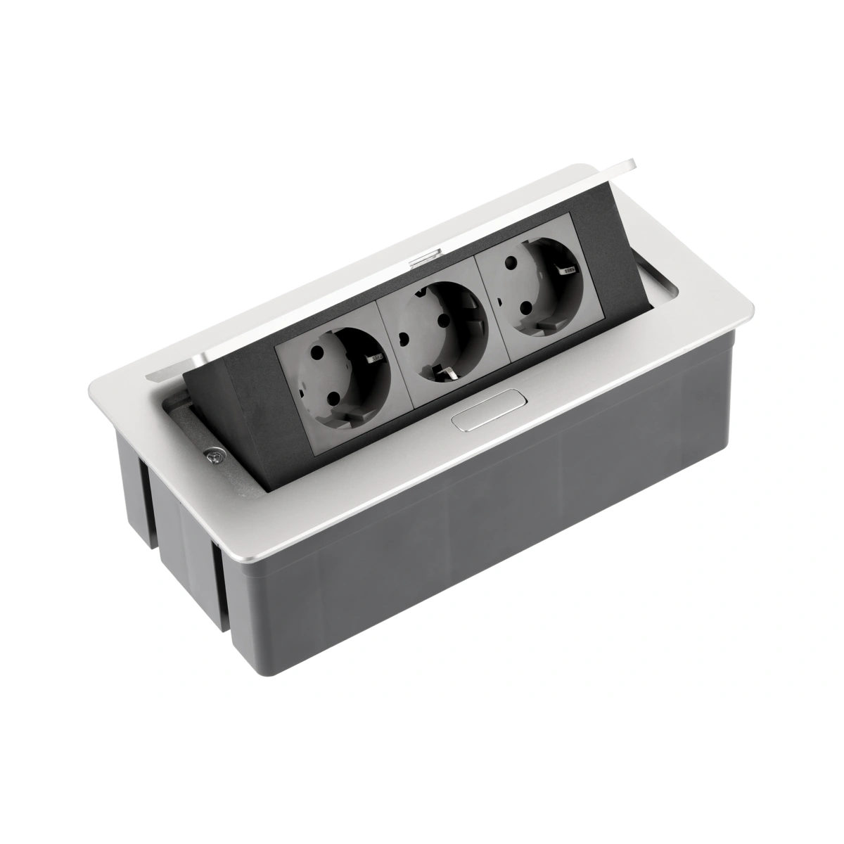 Przedłużacz biurkowy SOFT 3xSCHUKO, IP20, aluminium [z przewodem z wtyczką 1,5mb]