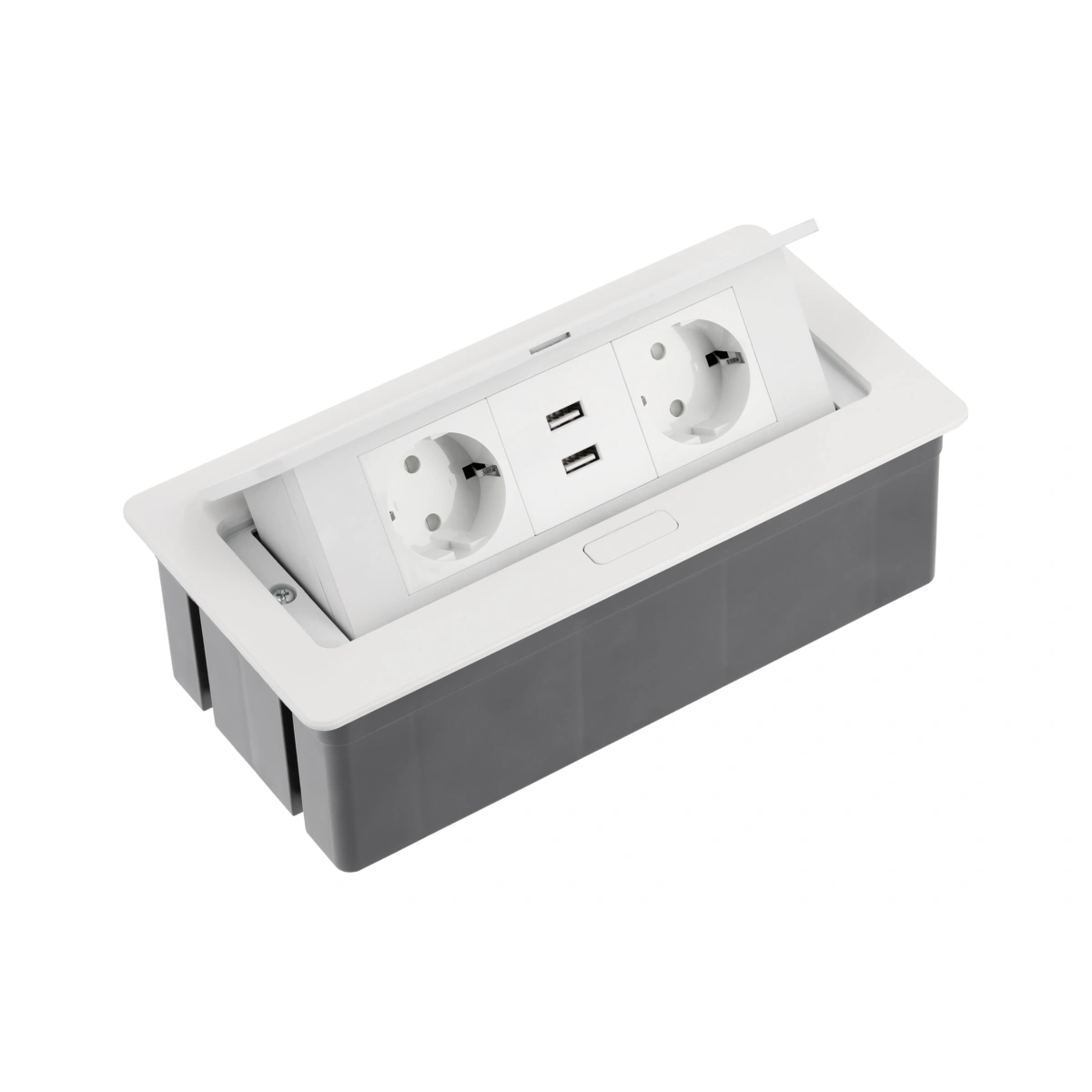 Przedłużacz biurkowy SOFT 2xSCHUKO+2xUSB, IP20, biały [z przewodem z wtyczką 1,5mb]