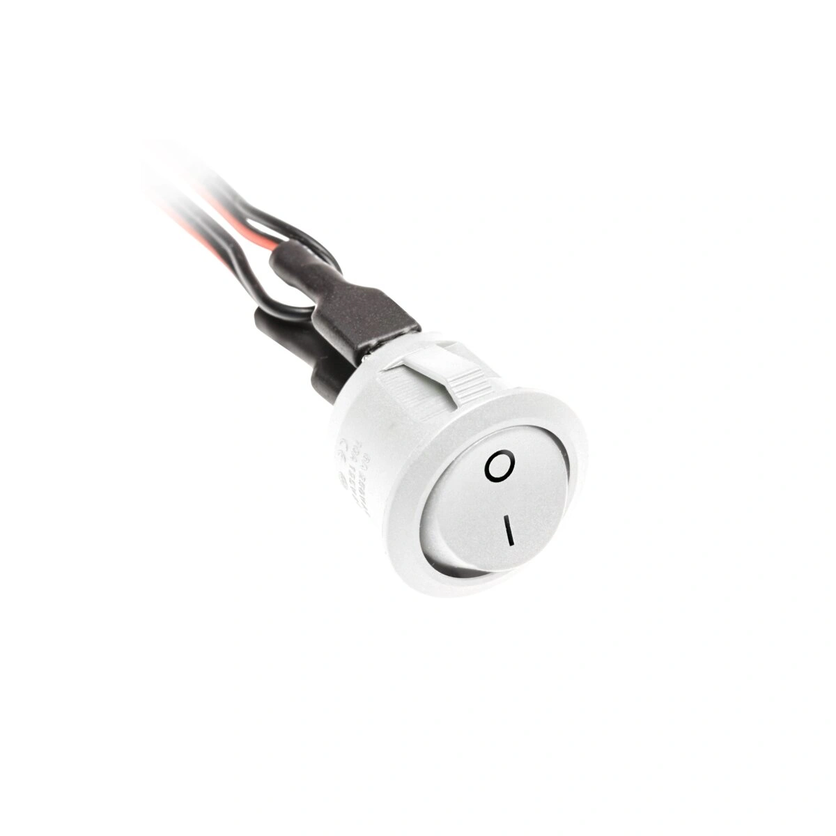 Włącznik kołyskowy okrągły z przewodami max.36W 12VDC IP20, biały