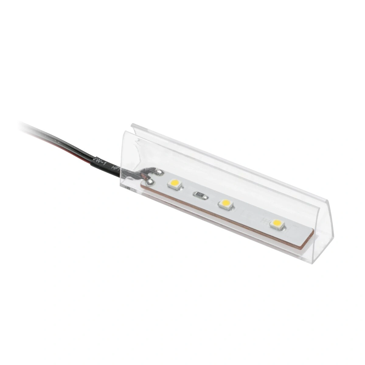 Klip oświetląjący do półki szklanej LED 0,25W 12VDC, plastikowy, niebieski [3 diody LED, z przewodem 2m]