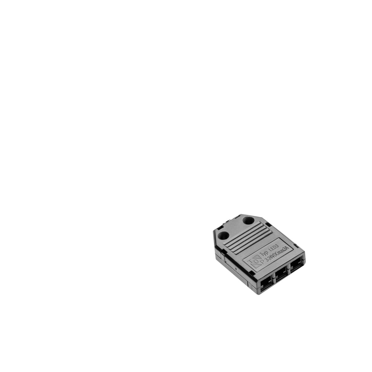 Złączka do oświetlenia LED [dystrybutor czarny 3 gniazda, przewód 2m, AWG24, złączka MINIAMP męski]