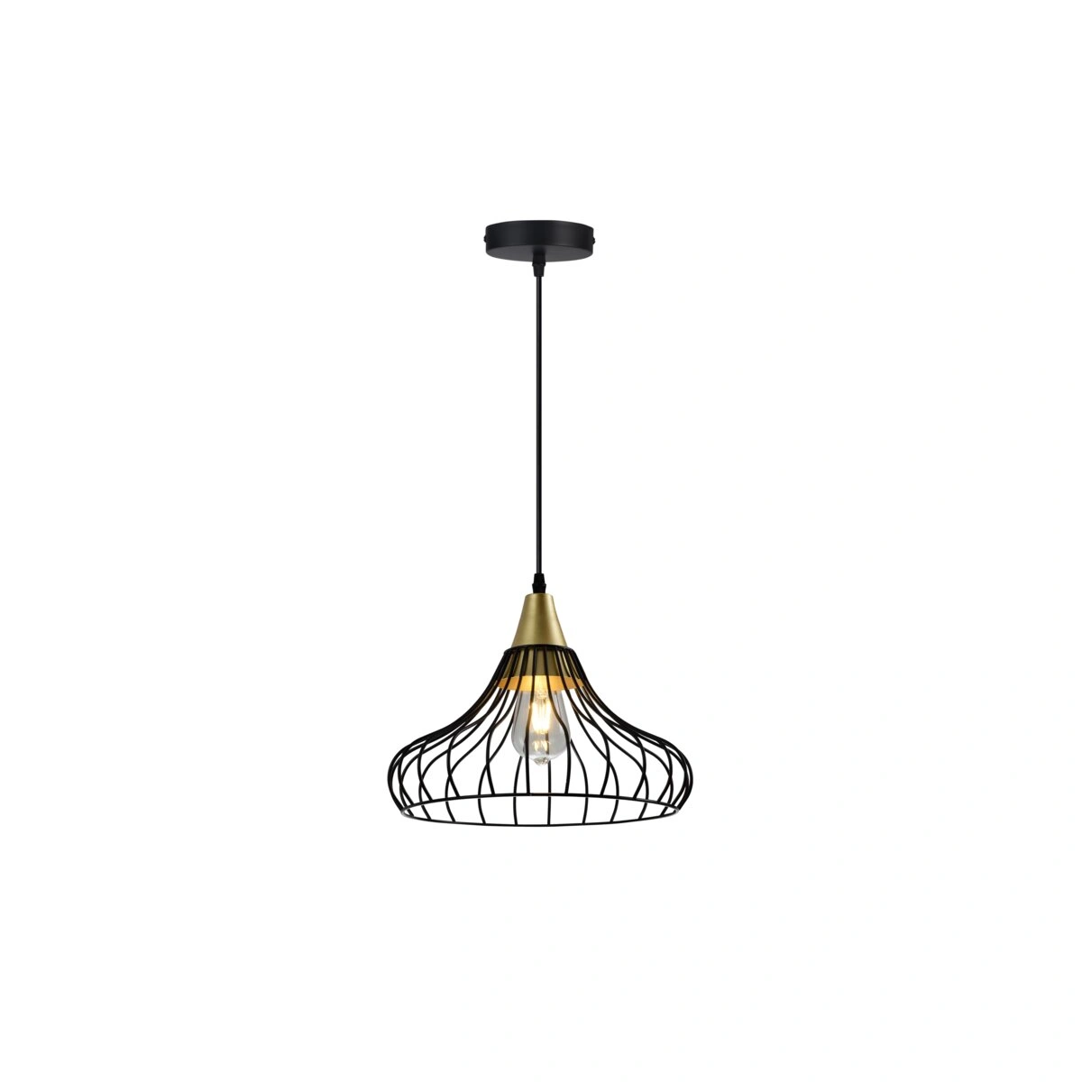 oprawa sufitowa LOTTE 1xE27, czarno-złoty GTV DECOR