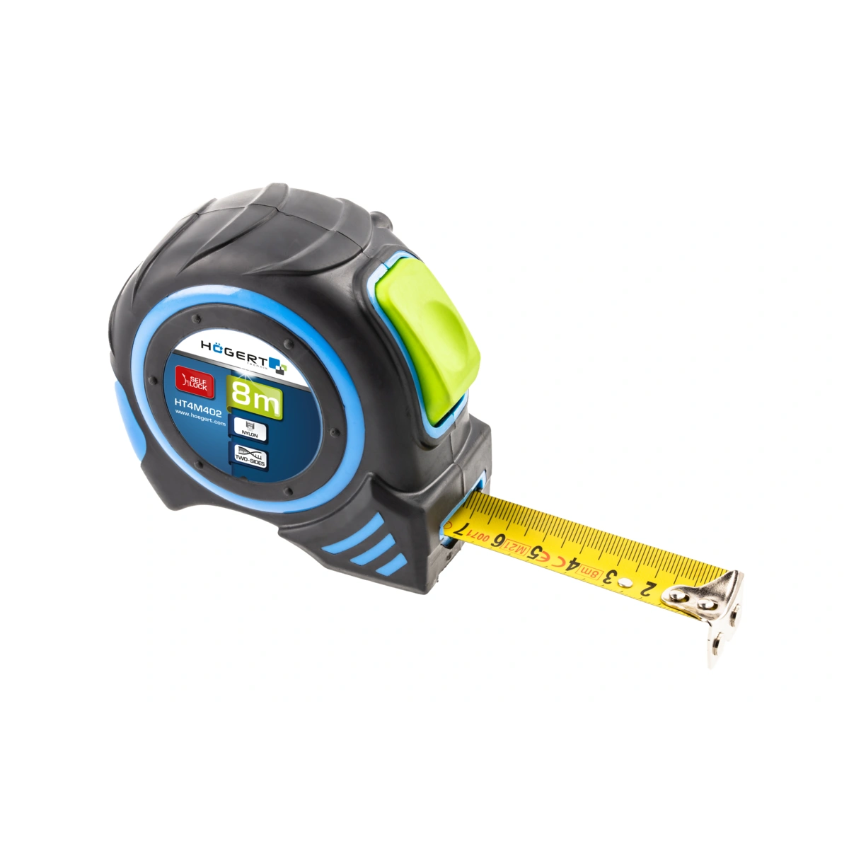 Miara zwijana 8m x 25mm, auto stop, nylon z magnesem