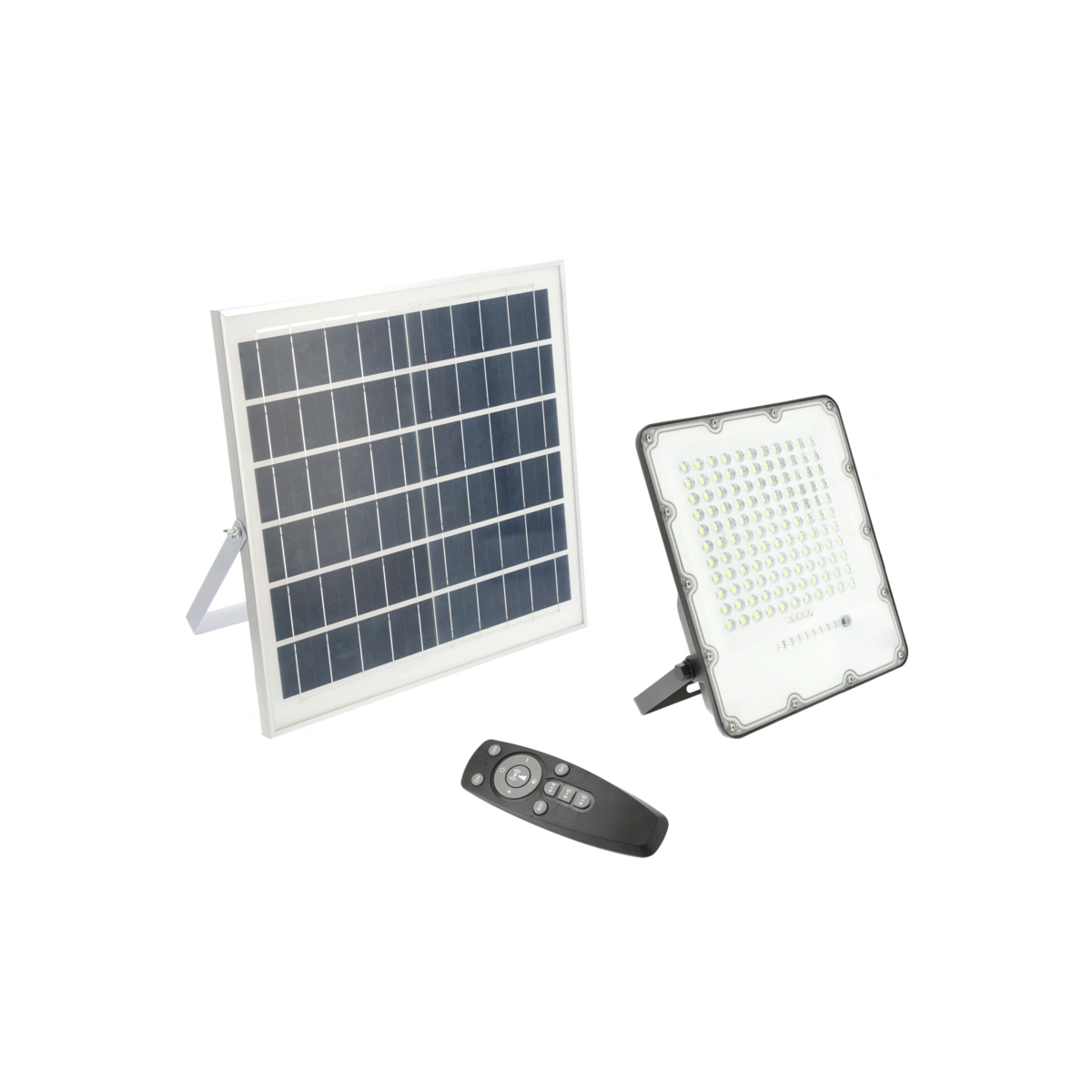 Naświetlacz LED solarny 150W, 1500lm, BRAVOS, SOLAR PANEL, 6400K, IP65, 120°, pilot, 3y